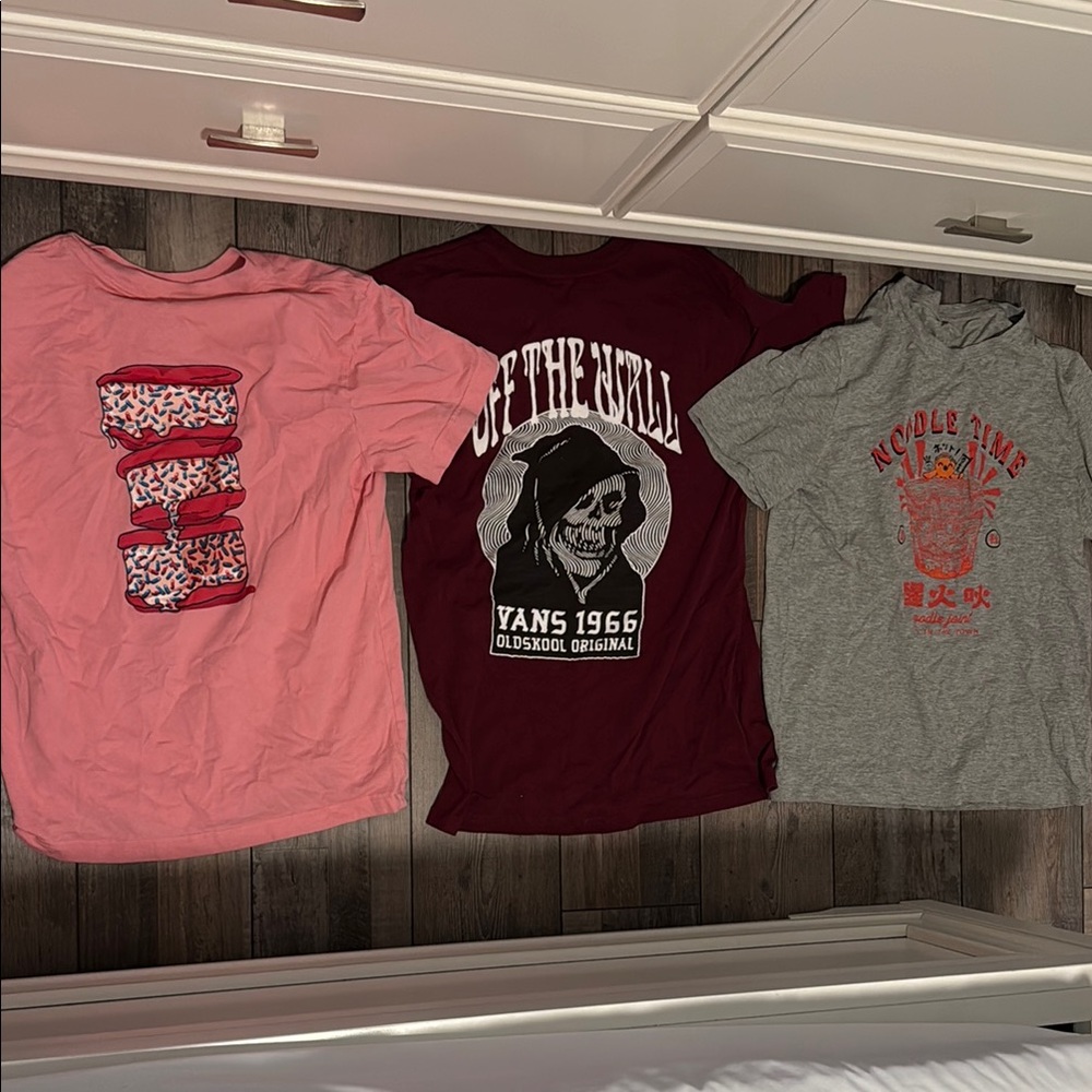 Vans Pink and Red Short Sleeve Tees Collection